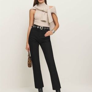 Reformation Classic Black Flare Trousers